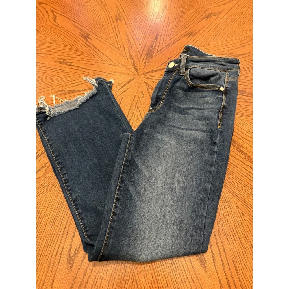 Judy Blue Cropped Boot Jeans Medium Wash Frayed Hem Size 5/27 Womens‎